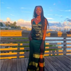 Formal green maxi dress
